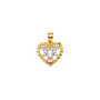 Heart with Angeles Pendant - 14k Tri Color Gold