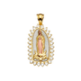 Guadalupe with CZ Pendant - 14k Tri Color Gold