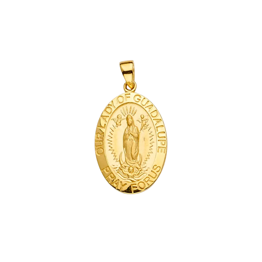 Guadalupe Medal Pendant - 14k Yellow Gold