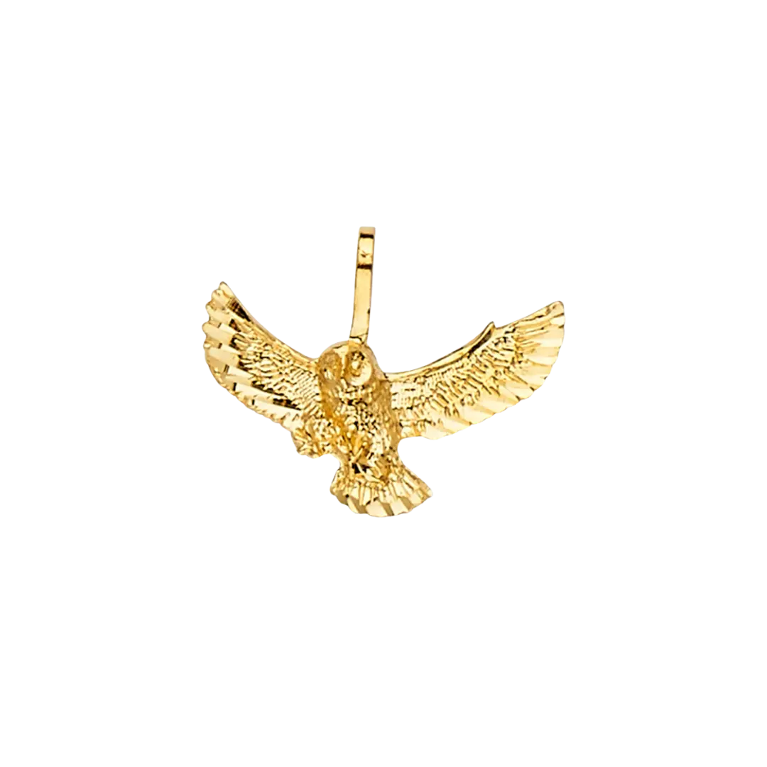 Owl Pendant - 14k Yellow Gold