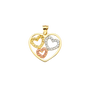 Heart Pendant - 14k Tri Color Gold 