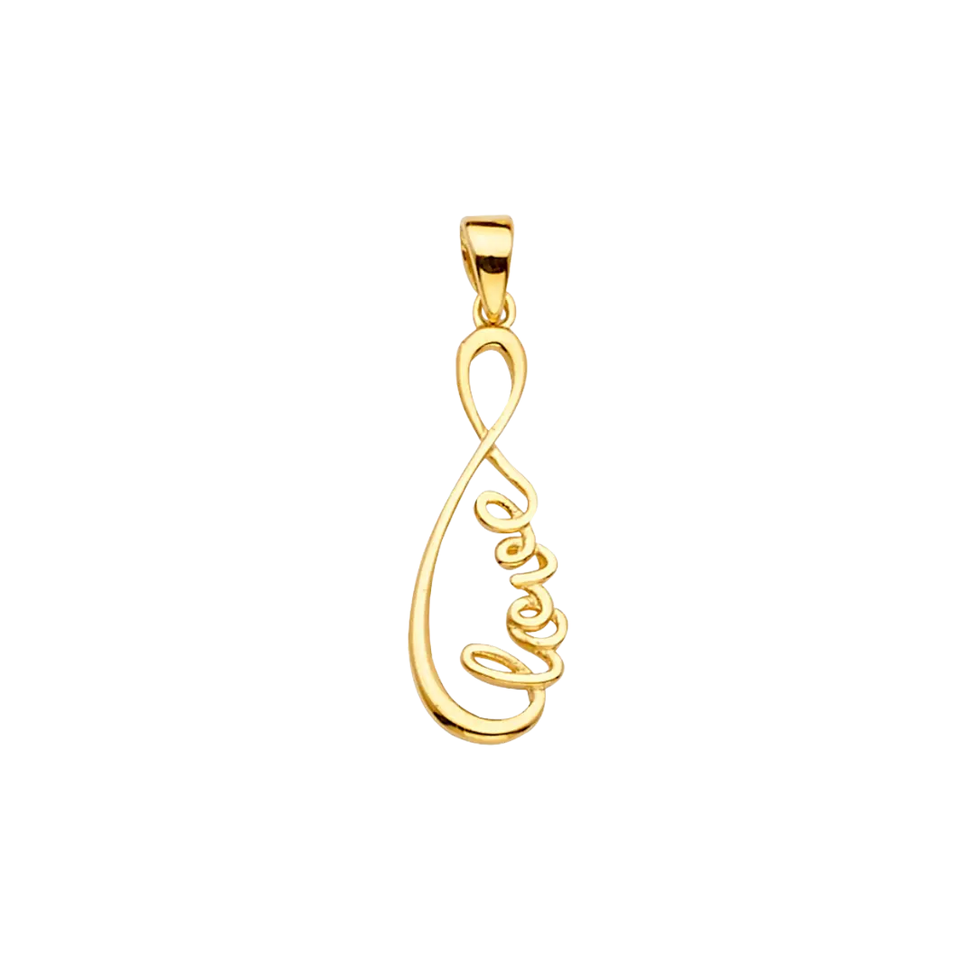 Love Infinity Pendant - 14k Yellow Gold