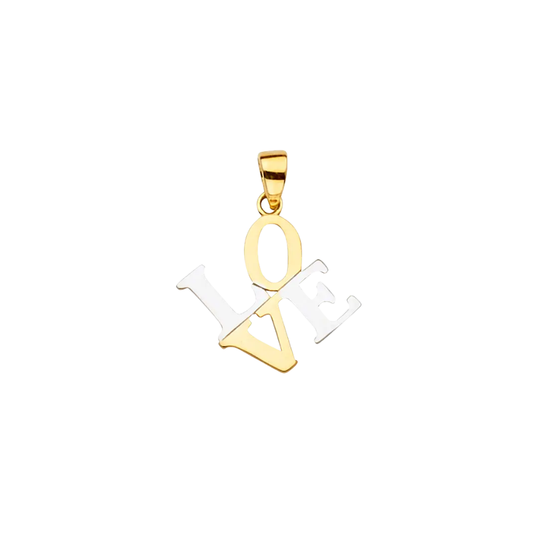 Love Pendant - 14k Two Tone Gold