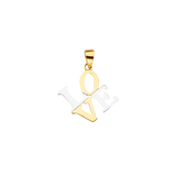 Love Pendant - 14k Two Tone Gold