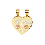 Te Amo Heart 2 Piece Pendant - 14k Tri Color Gold