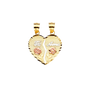 Te Amo Heart 2 Piece Pendant - 14k Tri Color Gold