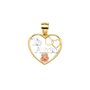 Heart Te Amo Pendant - 14k Tri Color Gold