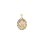 Oval Quince Anos with CZ Pendant - 14k Tri Color Gold