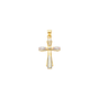 Hollow Fancy Cross Pendant - 14k Tri Color Gold