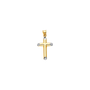 Hollow Fancy Cross Pendant - 14k Two Tone Gold