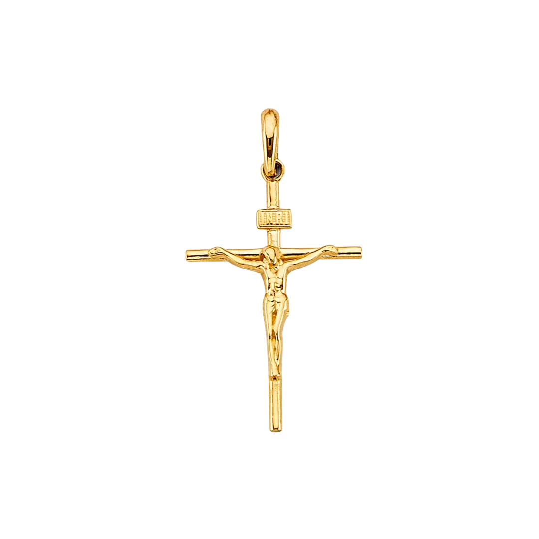 Fancy Crucufix Pendant - 14k Yellow Gold