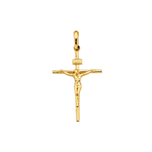 Fancy Crucufix Pendant - 14k Yellow Gold