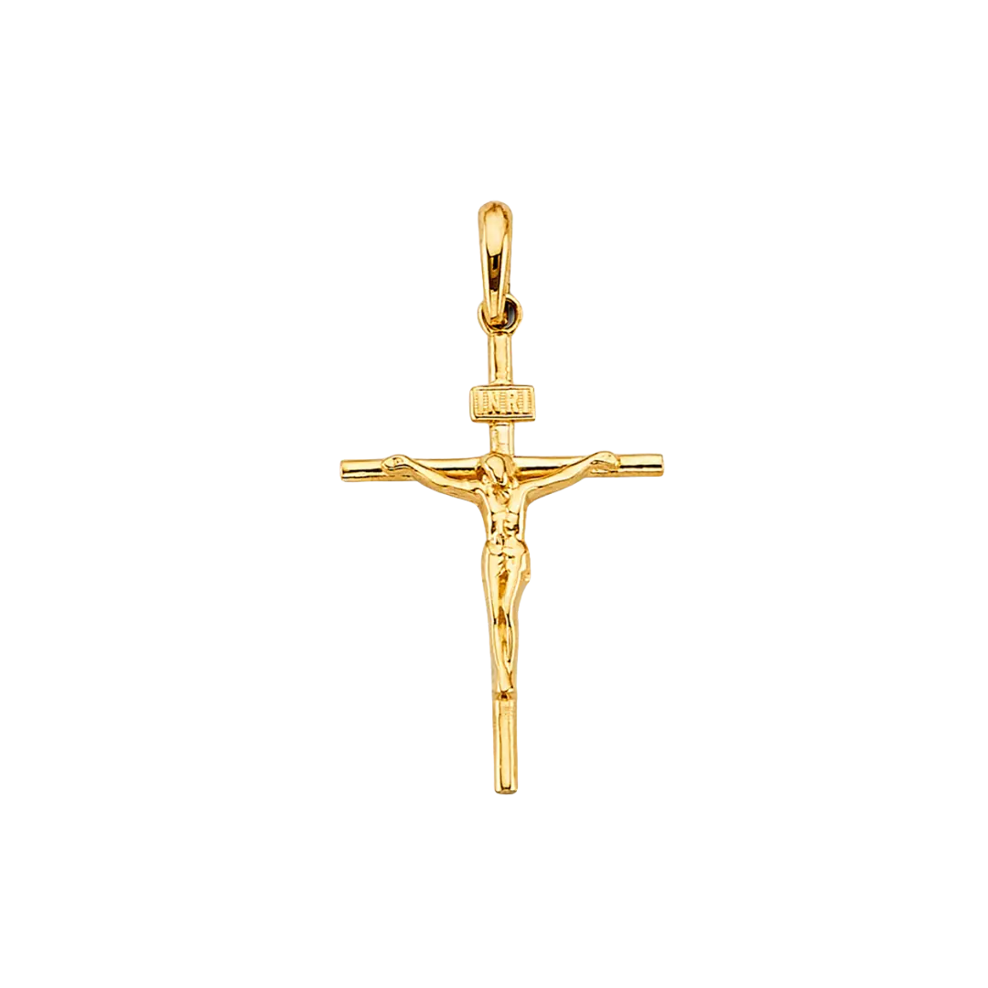 Fancy Crucufix Pendant - 14k Yellow Gold