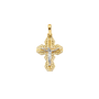 Crucufix Corss Pendant - 14k Two Tone Gold