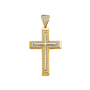 Cross with CZ Pendant - 14k Yellow Gold