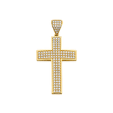 Cross with CZ Pendant - 14k Yellow Gold