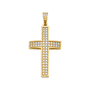 Cross with CZ Pendant - 14k Yellow Gold