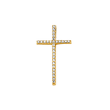 Cross with CZ Pendant - 14k Yellow Gold