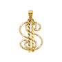 Dollar Sign Pendant - 14k Yellow Gold