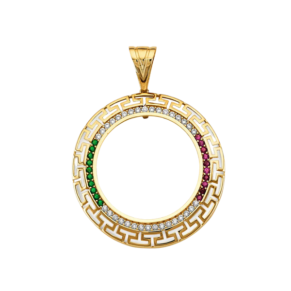 Greek Coin Frame (50 Pesos) - 14k Gold