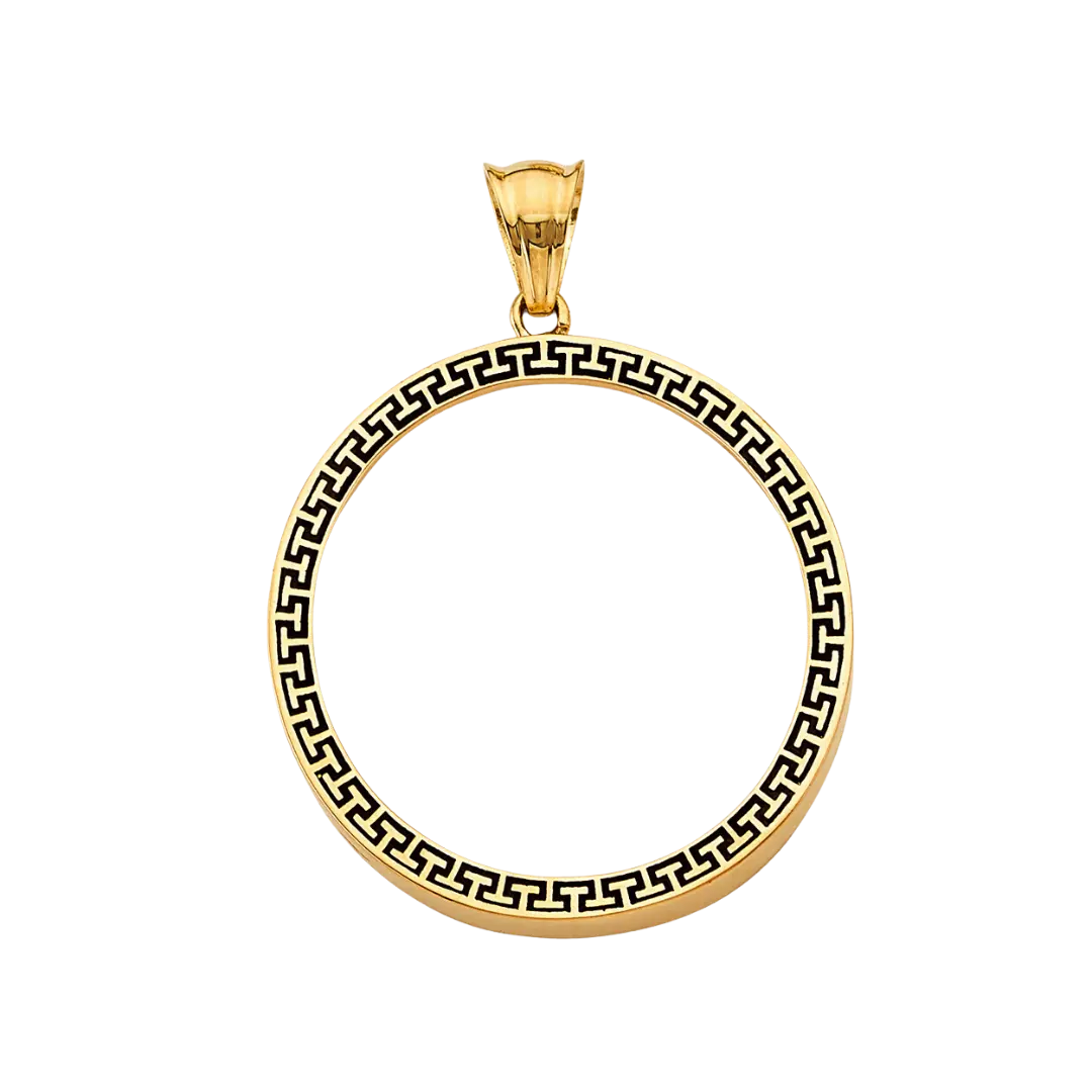 Greek Coin Frame (50 Pesos) - 14k Gold