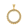 Rope CZ Coin Frame (50 Pesos) - 14k Gold