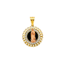 Guadalupe with CZ Onyx Pendant - 14k Two Tone Gold