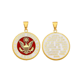 US Army Double Sided Pendant - 14k Yellow Gold