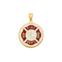 Fire Dept. Double Sided Pendant - 14k Yellow Gold