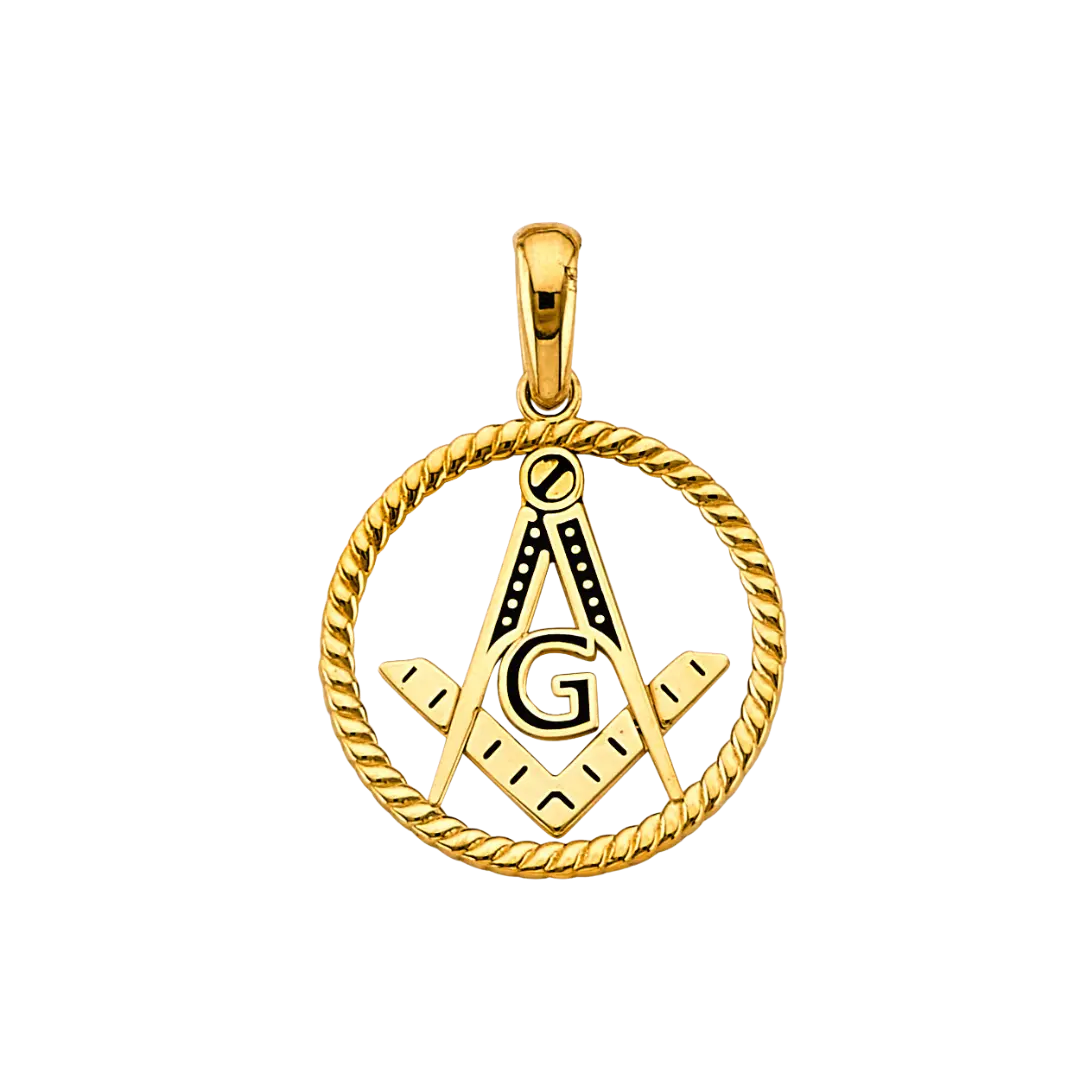 Masonic Symbol Pendant - 14k Yellow Gold