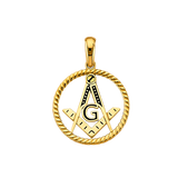 Masonic Symbol Pendant - 14k Yellow Gold