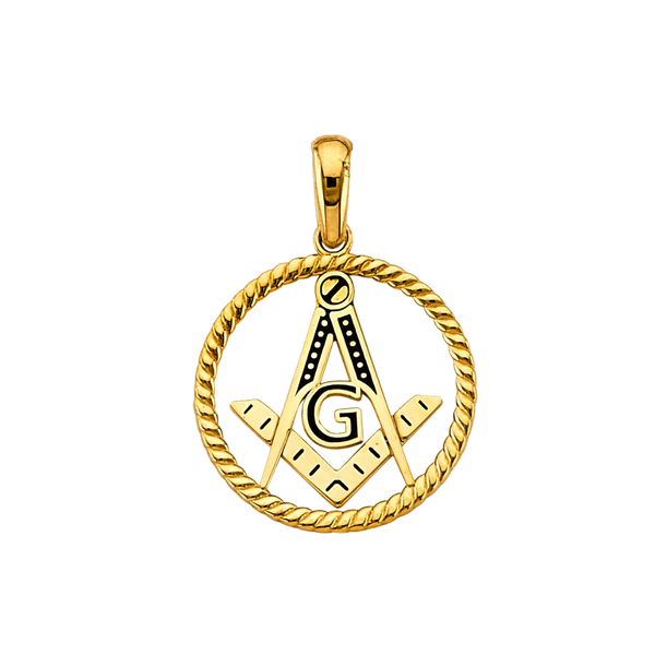 Masonic Symbol Pendant - 14k Yellow Gold