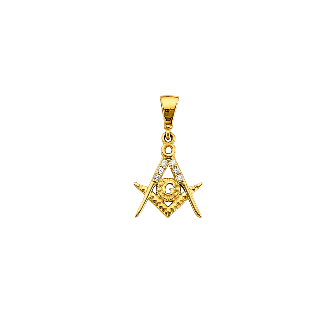 Masonic Symbol Pendant - 14k Yellow Gold