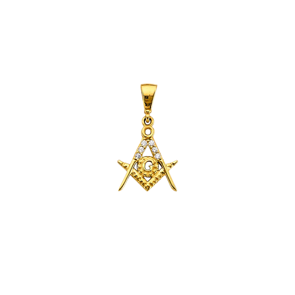 Masonic Symbol Pendant - 14k Yellow Gold