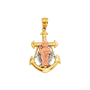 San Judas Anchor Pendant - 14k Tri Color Gold