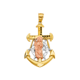 San Judas Anchor Pendant - 14k Two Tone Gold