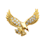 Eagle with CZ Pendant - 14k Yellow Gold