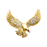 Eagle with CZ Pendant - 14k Yellow Gold