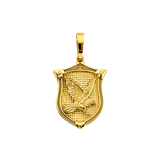 Shield with Eagle Pendant - 14k Yellow Gold