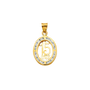 Oval Quince Anos with CZ Pendant - 14k Yellow Gold