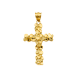 Nugget Cross Pendant - 14k Yellow Gold