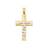 Faith Cross Pendant - 14k Two Tone Gold