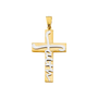 Faith Cross Pendant - 14k Two Tone Gold