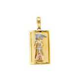 Santa Muerte Pendant - 14k Tri Color Gold