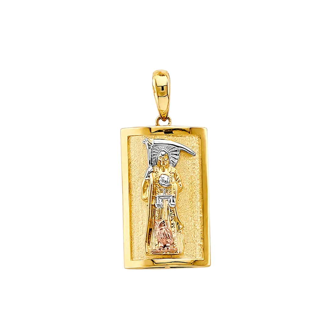 Santa Muerte Pendant - 14k Tri Color Gold