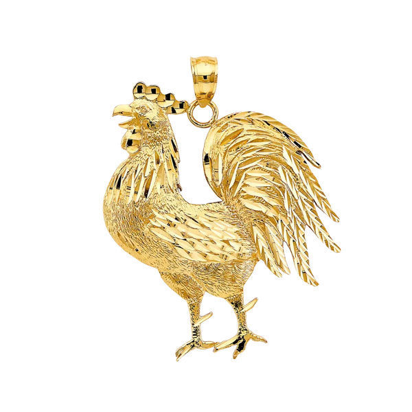 Rooster Pendant - 14k Yellow Gold