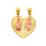 Te Amo Heart 2 Piece Pendant - 14k Two Tone Gold