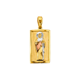 San Judas Pendant - 14k Tri Color Gold