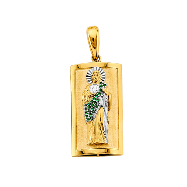 San Judas Pendant - 14k Two Tone Gold