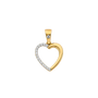 Heart with CZ Pendant - 14k Two Tone Gold